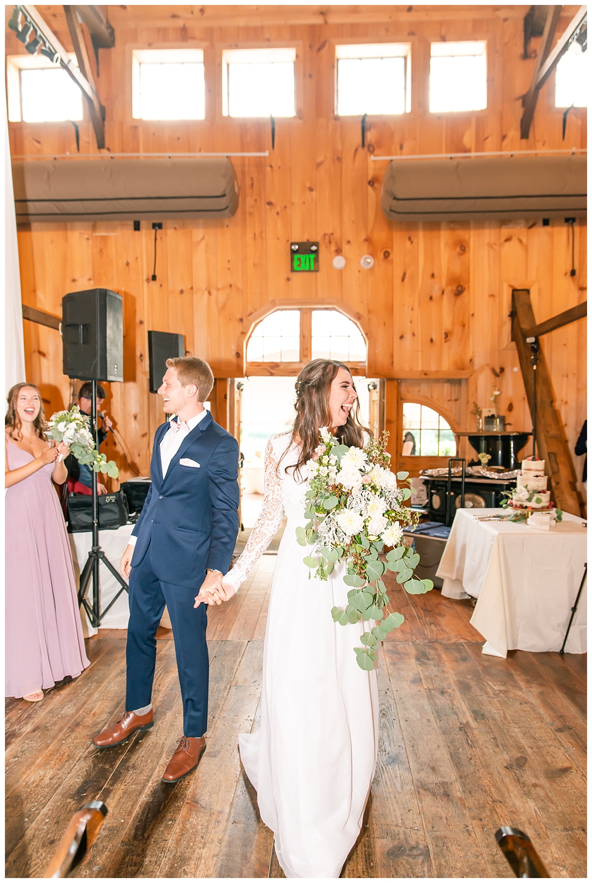 Rustic elegant barn wedding reception
