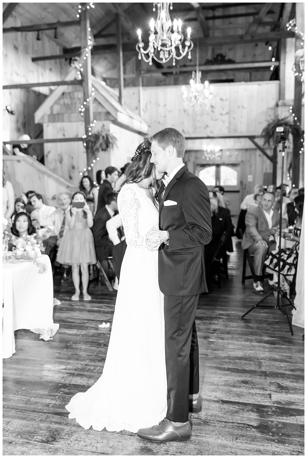 Bride and Groom first dance Barn wedding reception