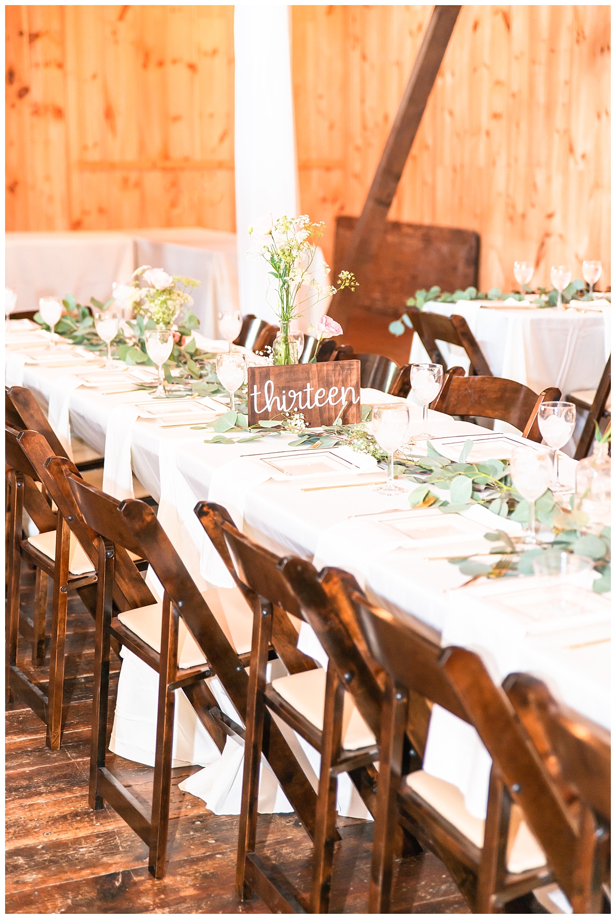 Rustic elegant barn wedding reception