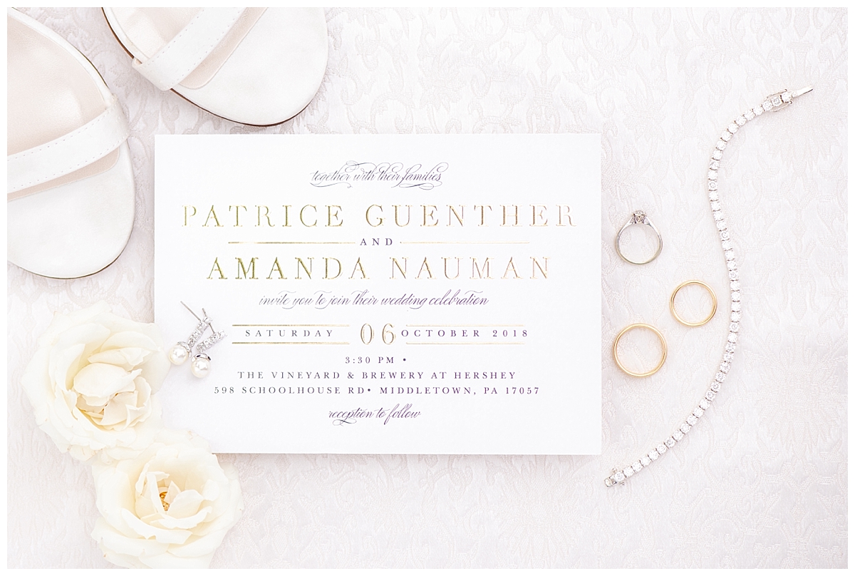 Gold & white clean wedding invitation