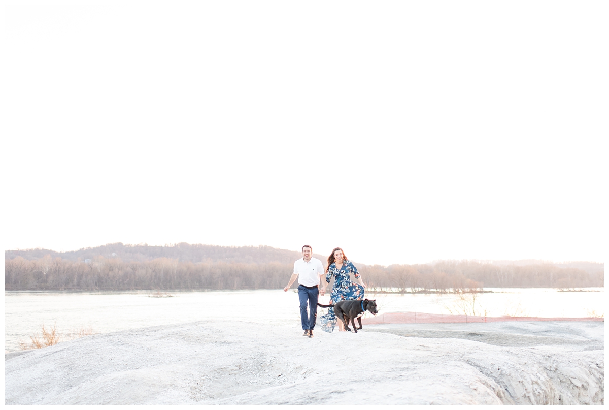 Engagement photos with dog