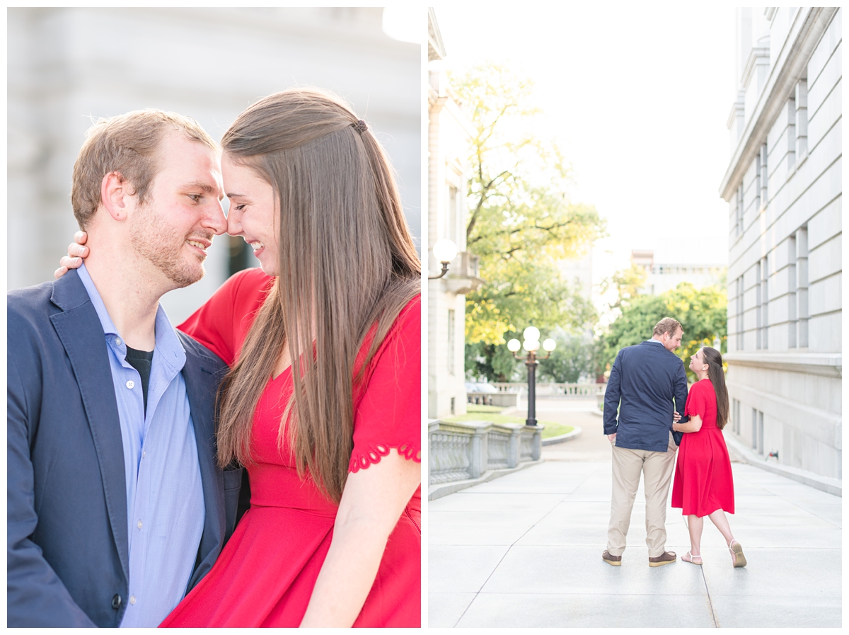 Summer Engagement Photos at The Capitol Building Complex in Harrisburg