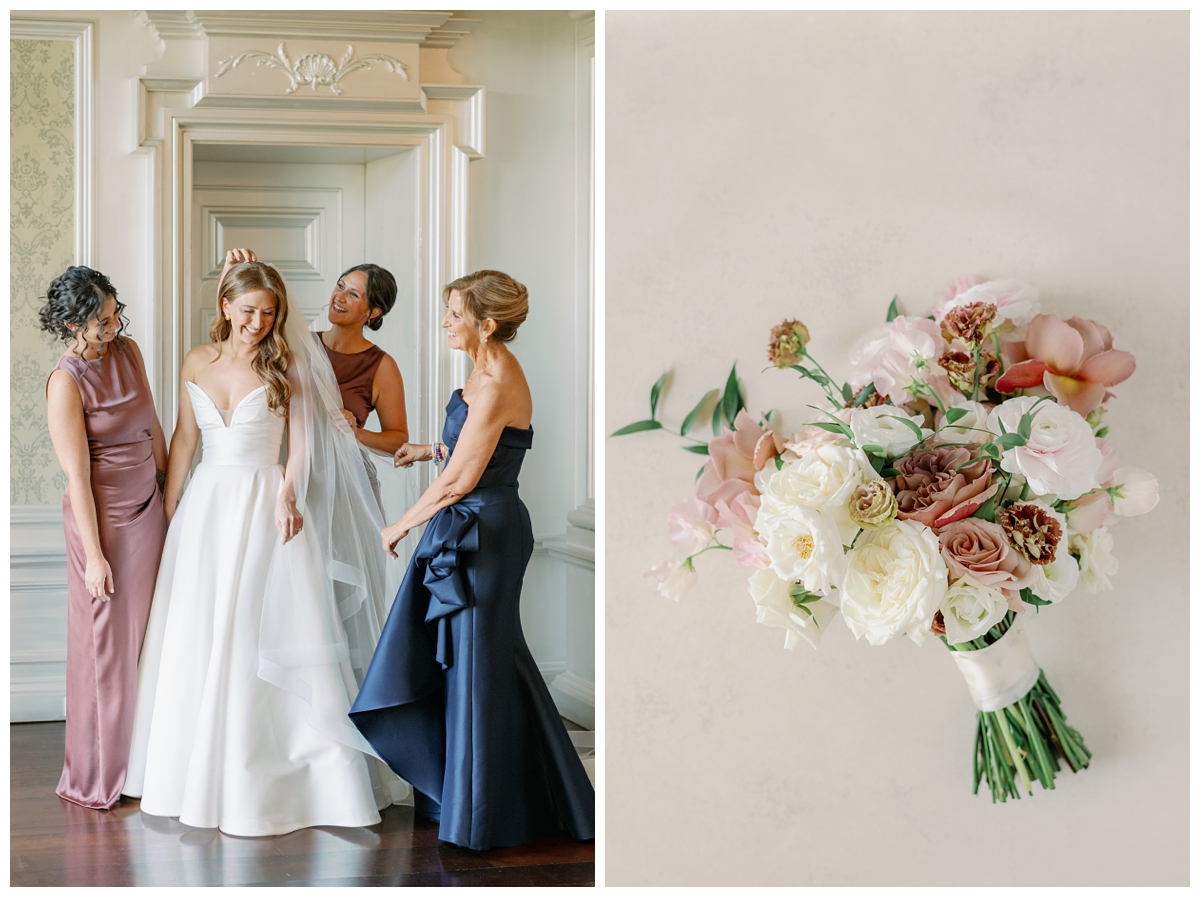 Bride getting ready at Hamilton Farm Golf Club