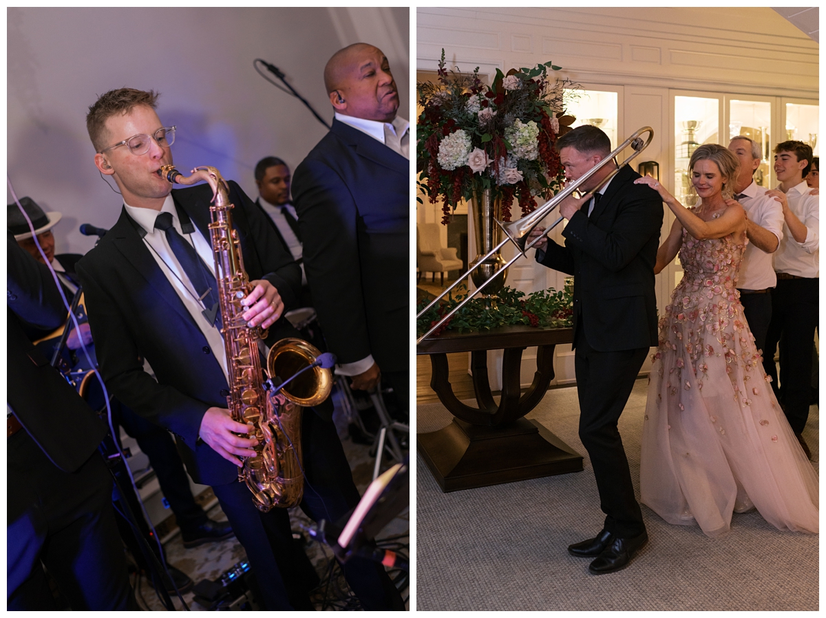 Live Band on Dance Floor at Gibson Island Club Wedding