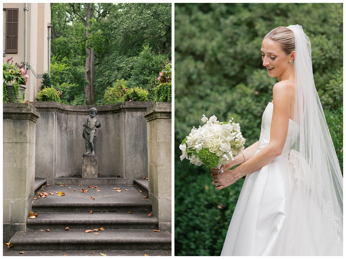 Timeless garden wedding photography captured at Winterthur in Delaware