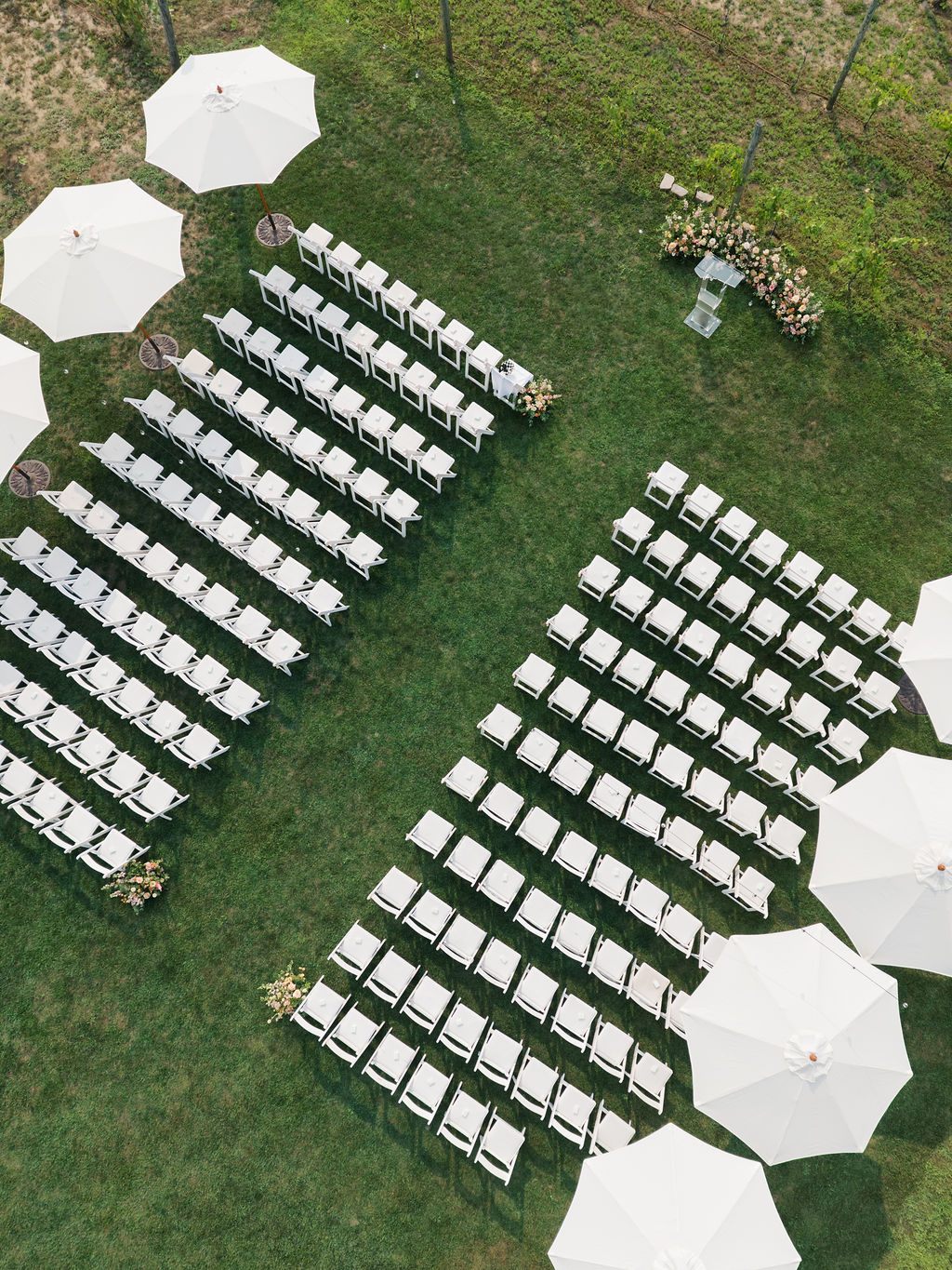 Outdoor wedding ceremony setup at Glen Foerd Philadelphia